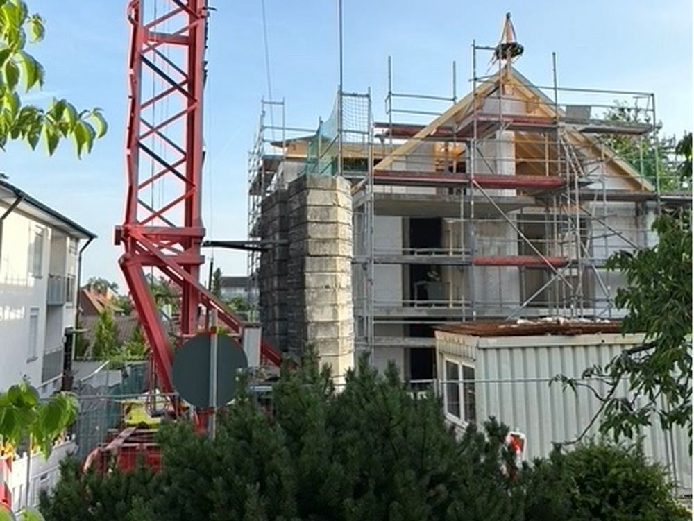 Rohbau eines Mehrfamilienhauses in Bruchsal